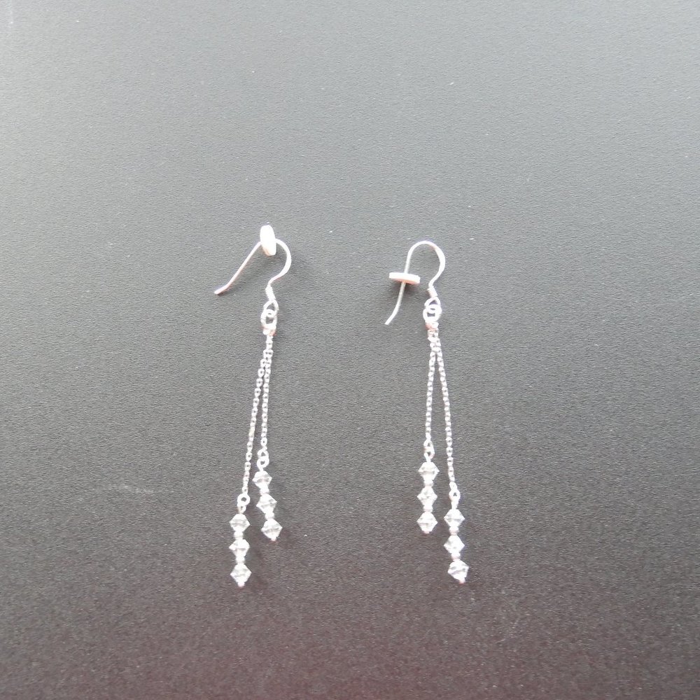 Long earrings with crystals